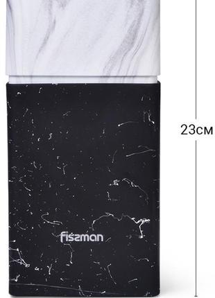 Колода-підставка для ножів fissman marble 11х23см daymart , пластик чорно-білий3 фото