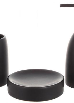 Набір аксесуарів bright для ванної кімнати "чорний матовий" 3 предмети, кераміка1 фото