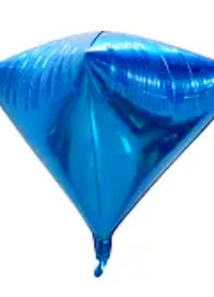 Фольгована кулька алмаз синій 24 дюйми1 фото