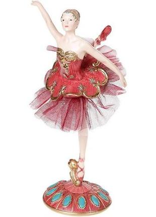 Декоративна фігура "балерина" бордо з бірюзою 12.3х12х24см 7trav1 фото
