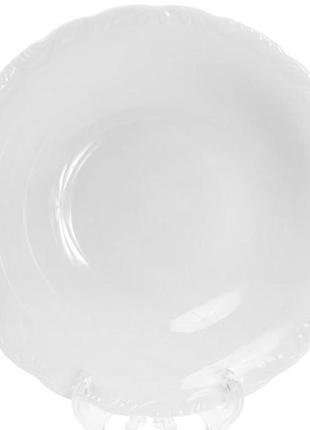Набір 3 порцелянові супові тарілки "white prince" 800мл 7trav   (білий фарфор)2 фото