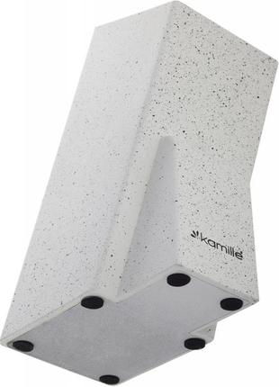 Підставка-колода для ножів kamille brash stand 26см 7trav , білий граніт з наповнювачем6 фото