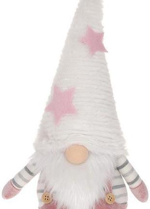 М'яка іграшка «гном у білому ковпаку» 16х14х35см daymart , білий з рожевим