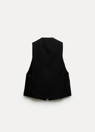 Жилет жіночий чорний подовжений zara new4 фото