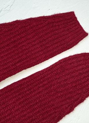 🌿1+1=3 стильний вишневий теплий светр з мереживом marks&spencer, розмір 52 - 546 фото