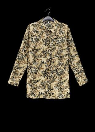 Рубашка бежево-коричневая "pep&co" с принтом, uk12/eur40.1 фото