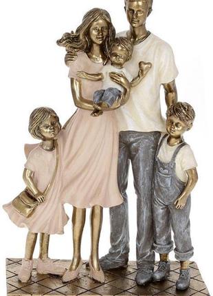 Декоративна статуетка "щаслива родина" 17.5х8.5х26см 7trav , полістоун, бежевий