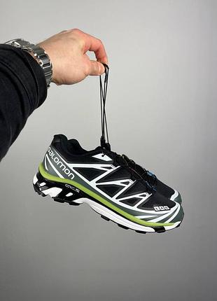Кроссовки мужские salomon xt-6 black green lime 417516