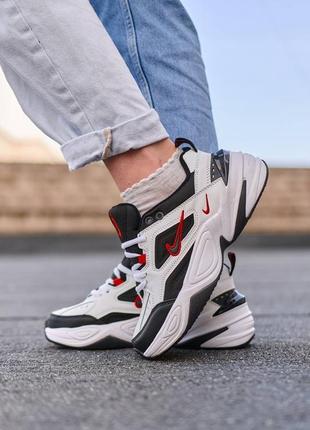 Nike m2k tekno black white “red logo”1 фото