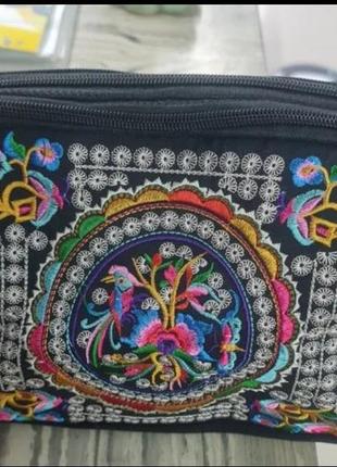 Женская нейлоновая сумка через плечо с цветочной вышивкой, женские роскошные вместительная дорожная сумка через плечо2 фото