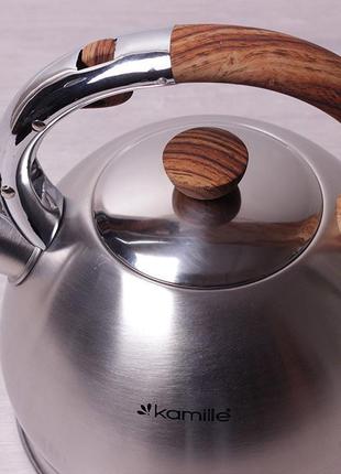 Чайник kamille whistling kettle 2л з нержавіючої сталі зі свистком2 фото