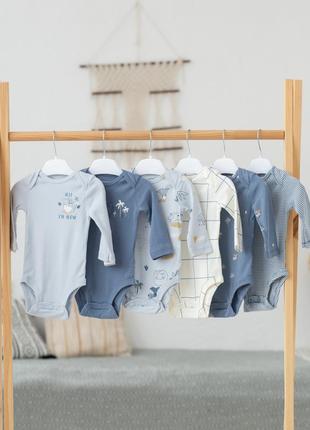 Боді на довгий рукав "блакитні" поштучно для малюків від картерс.