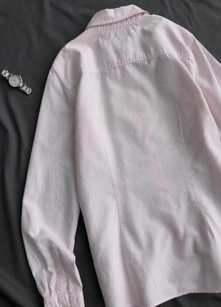 Розовая рубашка в полоску от tommy hilfiger8 фото