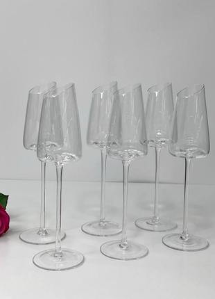 Набір скляних скошених келихів під шампанське 6 шт клер-едж 2001 фото