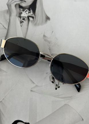 Жіночі овальні окуляри сірий у сріблі (826)1 фото