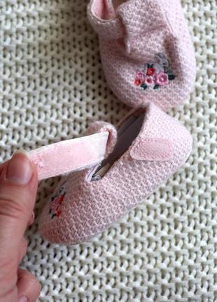 Новые детские розовые пинетки, на 0-3 месяцев4 фото