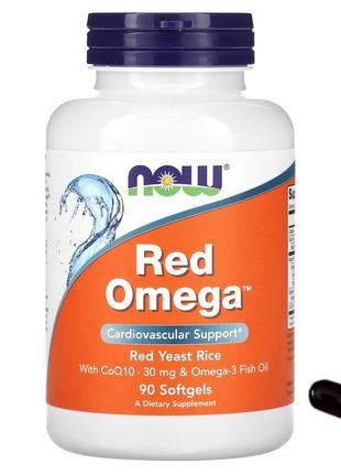 Now foods red omega 90 капсул коензим&nbsp;q10 и рыбий жир из омега 3 coq10 витамин для сердца now-01675