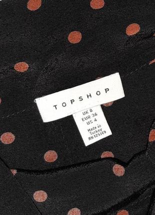 🎁1+1=3 стильная черная блуза под горло в горошек topshop, размер 44 - 465 фото