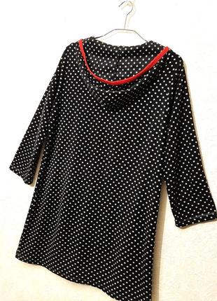 Secret possessions платье с капюшоном домашнее флисовое тёплое чёрное в белые горохи женское 46-486 фото