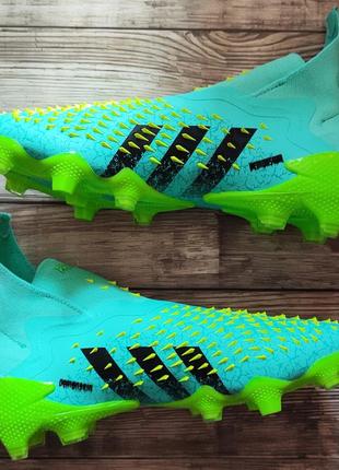 Футбольні бутси adidas predator freak + fg копи для футболу адідас предатор фрік без шнурків6 фото