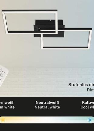 Світлодіодний стельовий світильник briloner,регулюється затемненням,50 x 38,8 x 7,8 см,уцінка(без пульта)4 фото