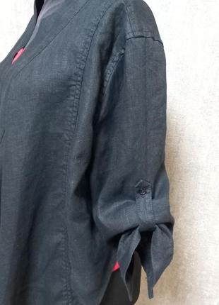 Піджак, жакет чорний, блейзер, кардиган-накидка лляна 100%льон, бренд only.7 фото