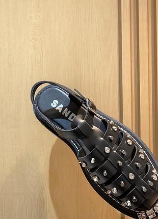 Леопардовые сандалии sandro черные