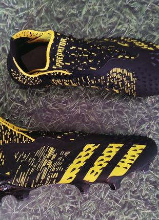 Футбольні бутси adidas predator freak + fg копи для футболу адідас предатор фрік без шнурків6 фото