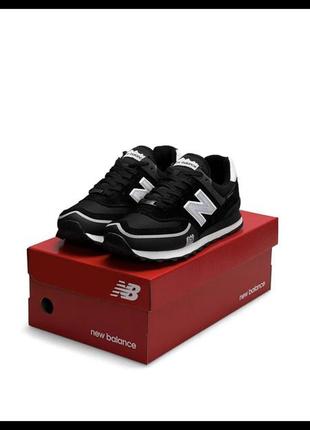 Мужские кроссовки new balance 574 tp2 black white reflective