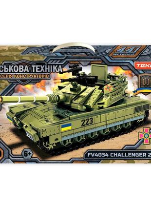 Конструктор “військова техніка” 33508 "teko", 441 деталь, танк challenger 2, в коробці