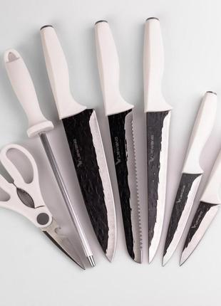 Набір кухонних ножів на підставці 7 предметів3 фото