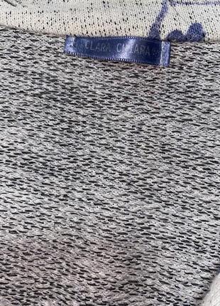 Трикотажний кардиган піджак у цікавий  принт ромашки і надписи в стилі desigual clara chiara3 фото