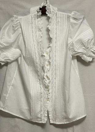 Винтаж шикарная австрийская блуза с прошвой gede