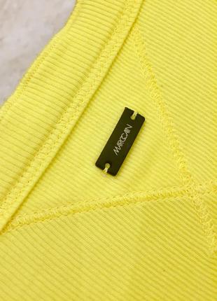 Кардиган брендовий marc cain sports yellow ribbed fabric lycra cotton cardigan оригінал8 фото