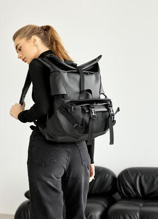 Жіночий рюкзак ролл sambag rolltop double чорний4 фото