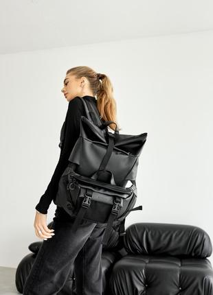 Жіночий рюкзак ролл sambag rolltop double чорний5 фото