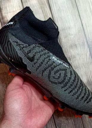 Футбольні бутси nike phantom gx fg копи для футболу найк фанотом з шкарпеткою без шнурків7 фото