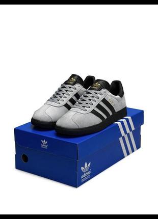 Мужские кроссовки adidas originals gazelle gray black