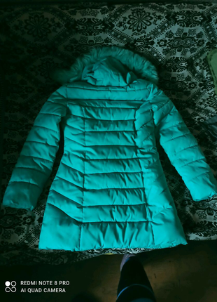Пальто бірюзовий зимова натуральна, не дорого12 фото