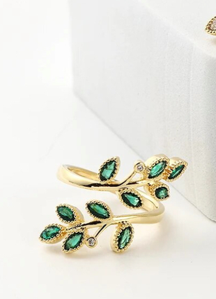 Нержавеющее кольцо с покрытием зелени цирконии5 фото