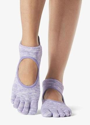 Шкарпетки для йоги toesox full toe bellarina grip purple m (39-42.5)