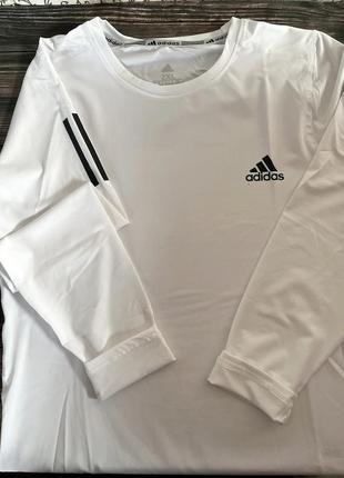 Чоловіча біла термокофта adidas techfit compression термобілизна термосветр для чоловіка адідас3 фото