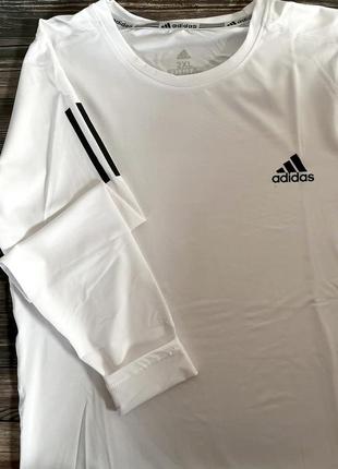 Чоловіча біла термокофта adidas techfit compression термобілизна термосветр для чоловіка адідас2 фото