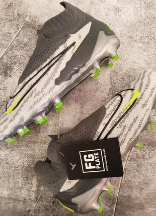 Футбольные бутсы nike phantom gx fg копы для футбола найк фанотом с носком без шнурков6 фото