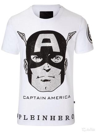 Футболка philipp plein marvel captain america