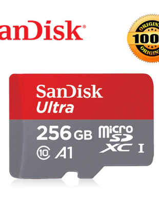 Картка пам'яті original sandisk, micro sd,клас 10, 150mb/s-256 гб