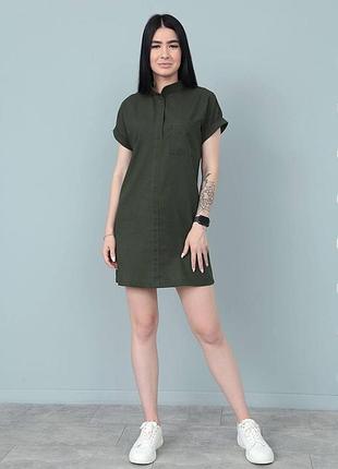 Лляна коротка сукня на літо