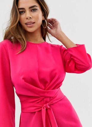 Брендове яскраве плаття з поясом "asos" фуксія. розмір uk14/eur42.