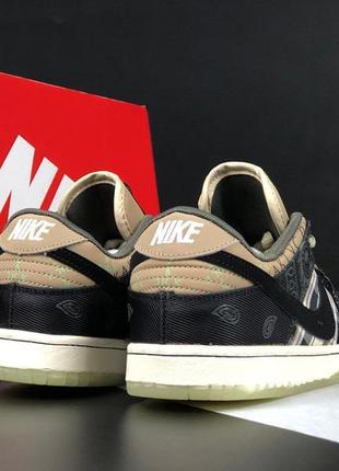 Кроссовки nike sb dunk low travis scott черные с бежевым женские подростковые6 фото