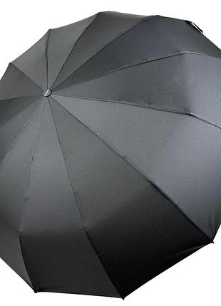 Класический мужской зонт-автомат "три слона" на 12 тройных спиц, черный, 07563-1